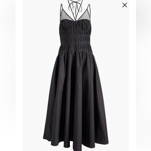 NWT Moon River Black Bustier Midi Dress Anthropologie Small Mesh Corset